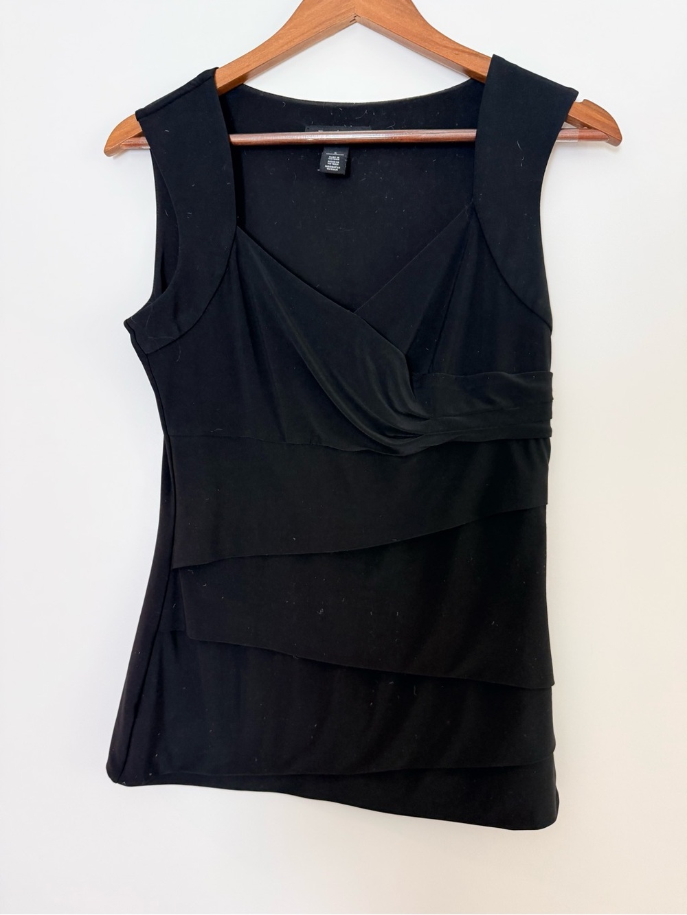 White House Black Market Sleeveless Layered Wrap Front Women's Top